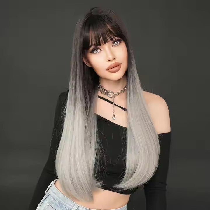 Wig with Bangs Synthetic Cruella De Vil Costume Wig Women's Role Play Anime Party