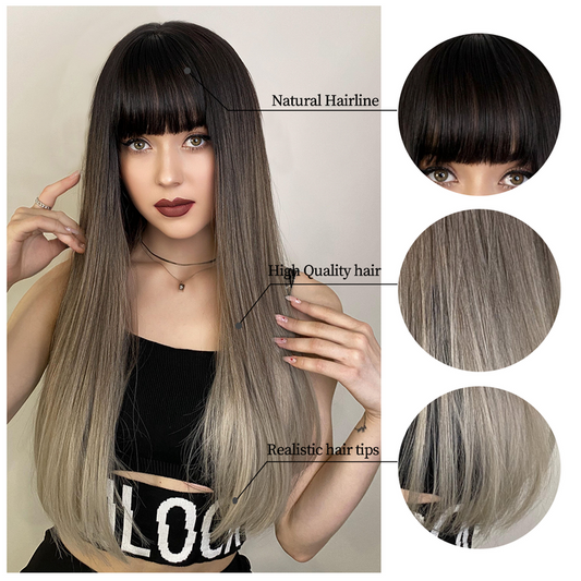 26 Inch Long Synthetic Straight Hair Wig for Everyday Role Play and Party Factory Outlet