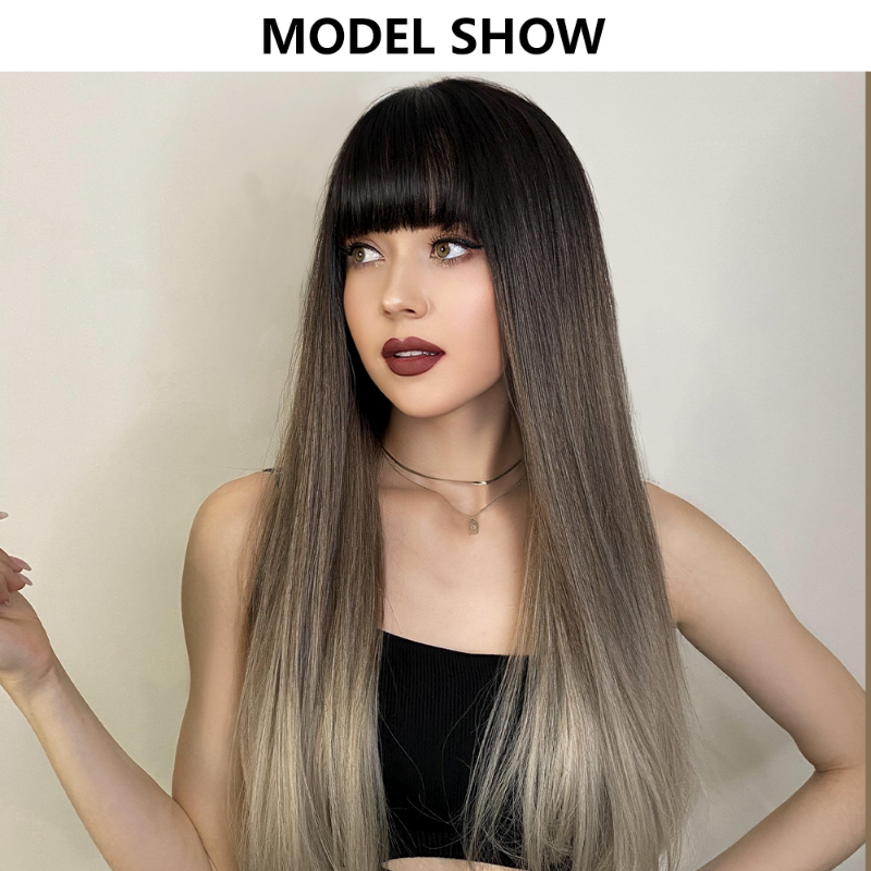 26 Inch Long Synthetic Straight Hair Wig for Everyday Role Play and Party Factory Outlet
