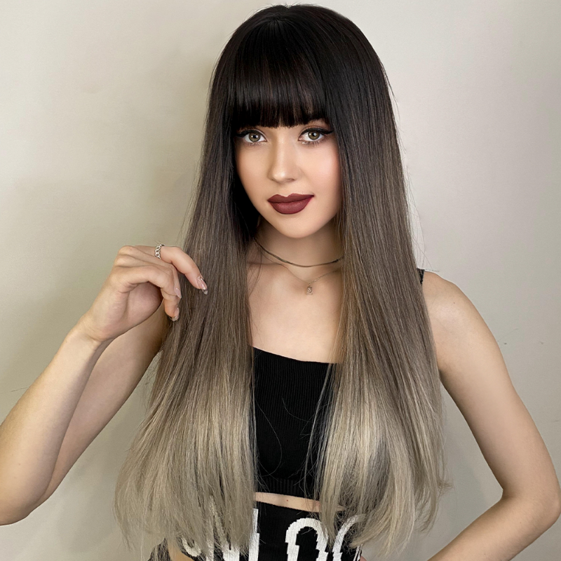 26 Inch Long Synthetic Straight Hair Wig for Everyday Role Play and Party Factory Outlet