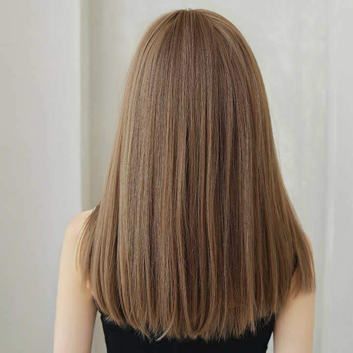 Shoulder Length Light Brown Wigs Wholesale Shoulder Natural Brown Straight Wigs