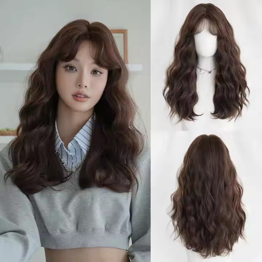 Lace Front Long Curly Light Brown Bob Wig Women Body Wave Medium