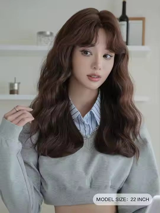 Lace Front Long Curly Light Brown Bob Wig Women Body Wave Medium